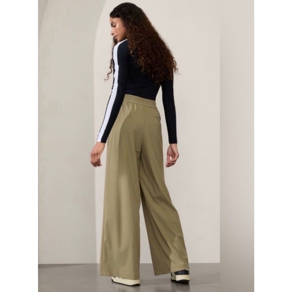 Athleta Olive Green Wide‑Leg Pants - Picture 2 of 7